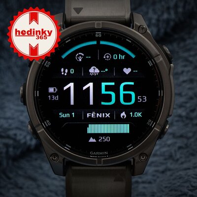 Garmin Fenix 8 AMOLED 47mm, Exclusive Titanium Graphite Titanium Band (Premium) (+ náhradní řemínek) (rozbalené)