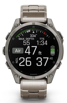 Garmin Fenix 8 AMOLED 47mm, Exclusive Titanium Graphite Titanium Band (Premium) (+ náhradní řemínek) (rozbalené)