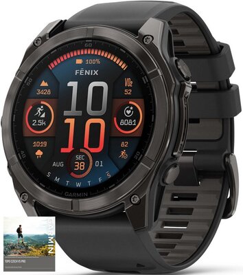 Garmin Fenix 8 AMOLED 51mm, Sapphire Carbon Gray DLC Titanium Black
