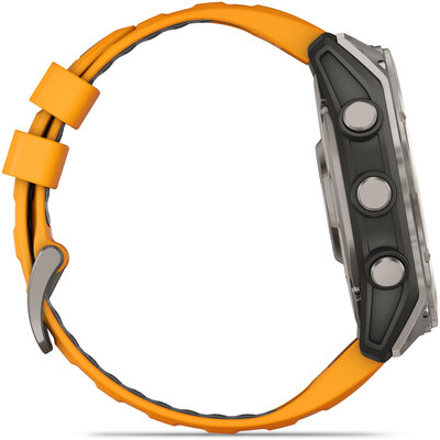 Garmin Fenix 8 AMOLED 51mm, Sapphire Titanium Graphite Spark Orange Band