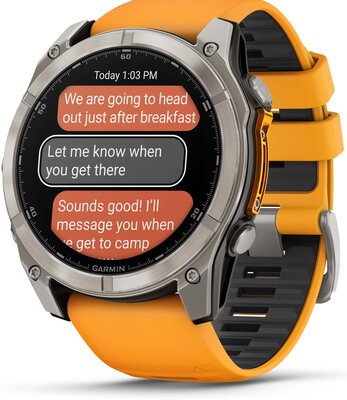 Garmin Fenix 8 AMOLED 51mm, Sapphire Titanium Graphite Spark Orange Band