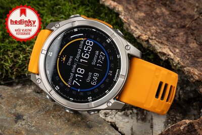 Garmin Fenix 8 AMOLED 51mm, Sapphire Titanium Graphite Spark Orange Band