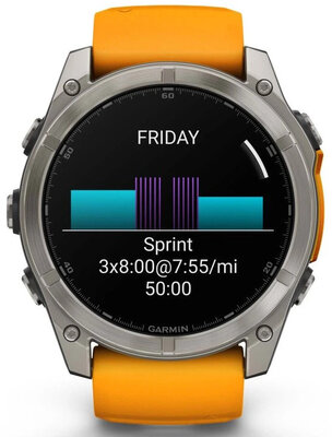Garmin Fenix 8 AMOLED 51mm, Sapphire Titanium Graphite Spark Orange Band