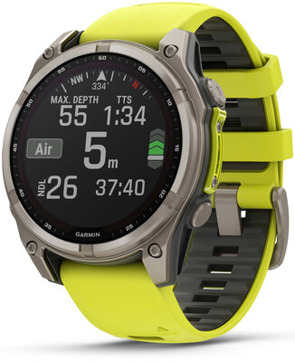 Garmin Fenix 8 SOLAR 47 mm, Sapphire Graphite Titanium Yellow Band