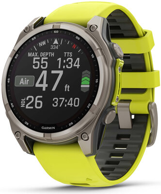 Garmin Fenix 8 SOLAR 47 mm, Sapphire Graphite Titanium Yellow Band