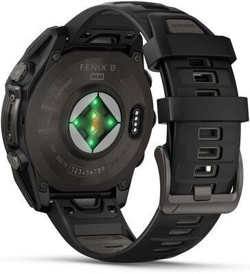 Garmin Fenix 8 Solar 47mm, Sapphire Carbon Gray DLC Titanium Black