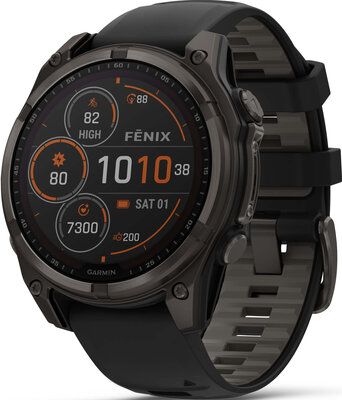 Garmin Fenix 8 Solar 47mm, Sapphire Carbon Gray DLC Titanium Black