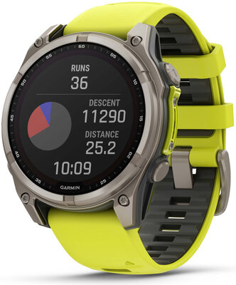 Garmin Fenix 8 Solar 47mm, Sapphire Graphite Titanium Yellow Band (II. Jakost)