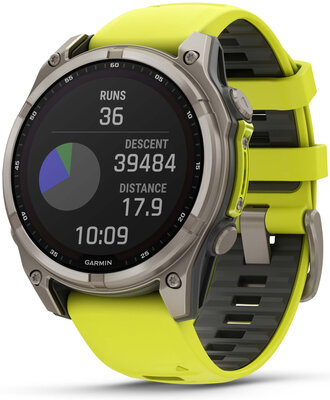 Garmin Fenix 8 Solar 47mm, Sapphire Graphite Titanium Yellow Band (II. Jakost)