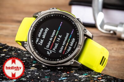Garmin Fenix 8 Solar 47mm, Sapphire Graphite Titanium Yellow Band (II. Jakost)