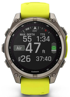 Garmin Fenix 8 Solar 47mm, Sapphire Graphite Titanium Yellow Band (II. Jakost)