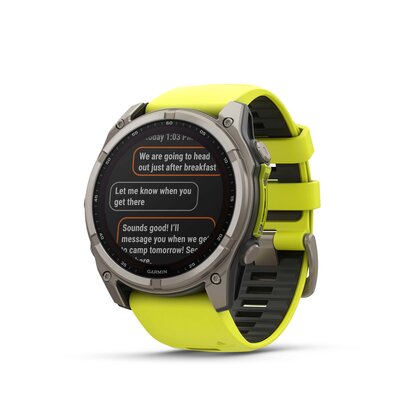 Garmin Fenix 8 SOLAR 51 mm, Sapphire Graphite Titanium Yellow Band (rozbalené)