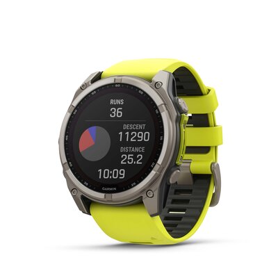 Garmin Fenix 8 SOLAR 51 mm, Sapphire Graphite Titanium Yellow Band (rozbalené)