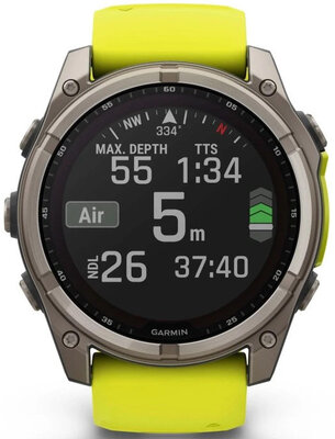 Garmin Fenix 8 SOLAR 51 mm, Sapphire Graphite Titanium Yellow Band (rozbalené)