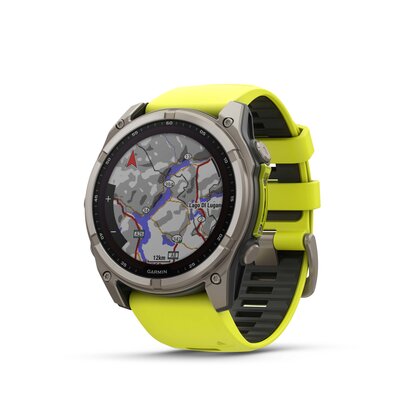 Garmin Fenix 8 Solar 51mm, Sapphire Graphite Titanium Yellow Band
