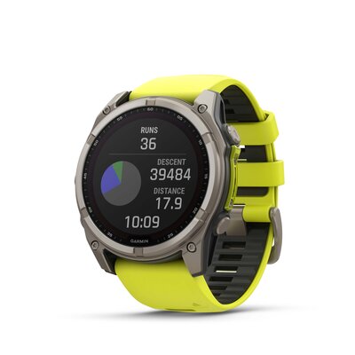 Garmin Fenix 8 Solar 51mm, Sapphire Graphite Titanium Yellow Band