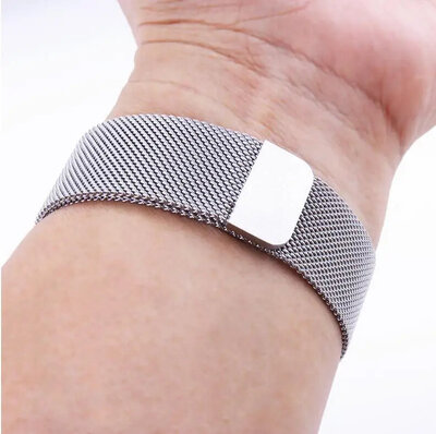 Ocelový náramek Ricardo 22mm (pro Garmin Fenix 8/7/6 (47mm), Epix 2 aj.), stříbrný, milánský, QuickFit