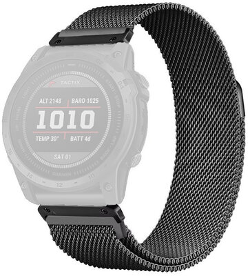 Ocelový náramek Ricardo 26mm (pro Garmin Fenix 8/7X/6X (51mm), Tactix aj.), černý, QuickFit