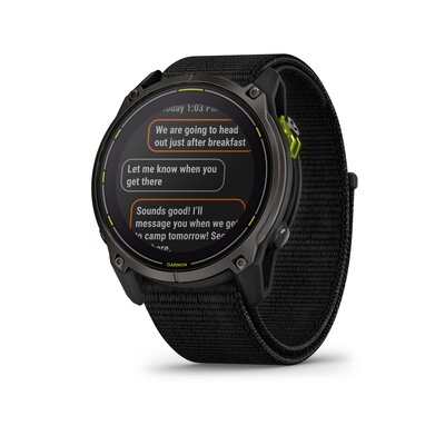 Garmin Enduro 3 Titanium DLC, Black UltraFit Nylon Band