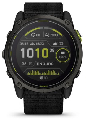 Garmin Enduro 3 Titanium DLC, Black UltraFit Nylon Band