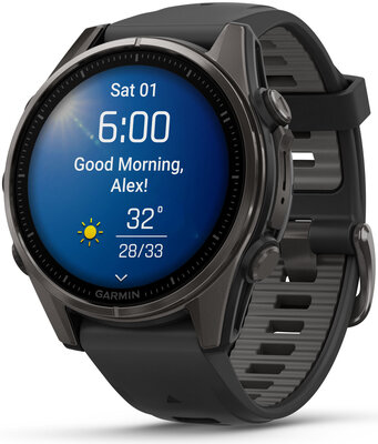 Garmin Fenix 8 AMOLED 43 mm, Sapphire Carbon Gray DLC Titanium Black