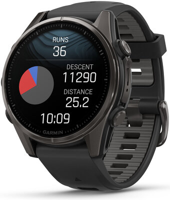 Garmin Fenix 8 AMOLED 43 mm, Sapphire Carbon Gray DLC Titanium Black