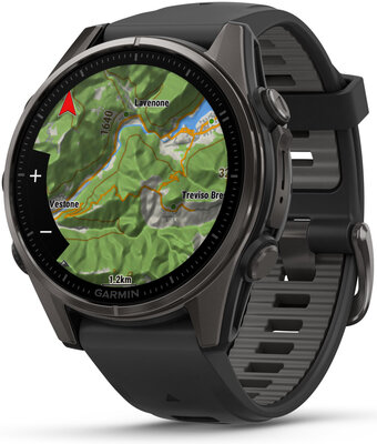 Garmin Fenix 8 AMOLED 43 mm, Sapphire Carbon Gray DLC Titanium Black