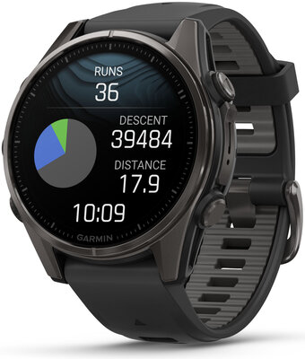 Garmin Fenix 8 AMOLED 43mm, Sapphire Carbon Gray DLC Titanium Black