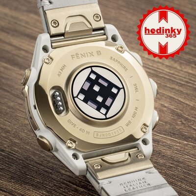 Garmin Fenix 8 AMOLED 43mm, Sapphire Soft Gold Stainless Steel Fog Gray Limestone Leather Band (Premium) (+ náhradní řemínek)