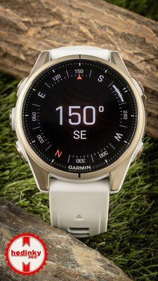 Garmin Fenix 8 AMOLED 43mm, Sapphire Soft Gold Stainless Steel Fog Gray Limestone Leather Band (Premium) (+ náhradní řemínek)