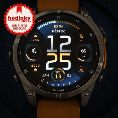 Garmin Fenix 8 AMOLED 47 mm, Sapphire Titanium Graphite Spark Orange Band (rozbalené)