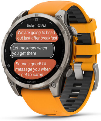 Garmin Fenix 8 AMOLED 47mm, Sapphire Titanium Graphite Spark Orange Band