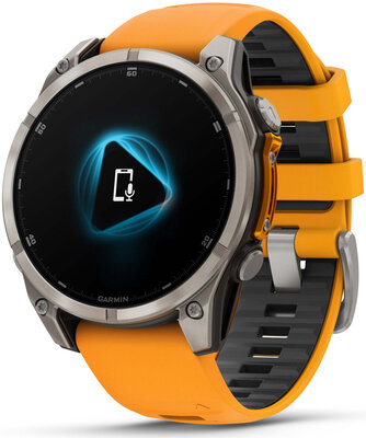 Garmin Fenix 8 AMOLED 47mm, Sapphire Titanium Graphite Spark Orange Band