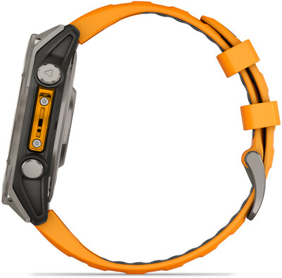 Garmin Fenix 8 AMOLED 47mm, Sapphire Titanium Graphite Spark Orange Band