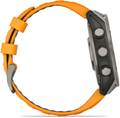 Garmin Fenix 8 AMOLED 47mm, Sapphire Titanium Graphite Spark Orange Band