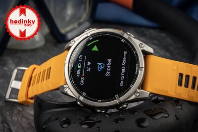 Garmin Fenix 8 AMOLED 47mm, Sapphire Titanium Graphite Spark Orange Band