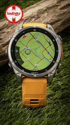 Garmin Fenix 8 AMOLED 47mm, Sapphire Titanium Graphite Spark Orange Band