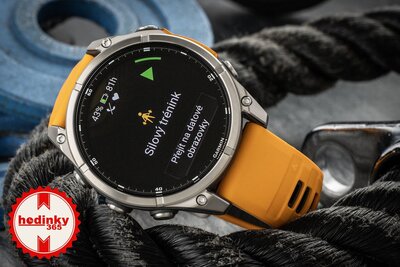 Garmin Fenix 8 AMOLED 47mm, Sapphire Titanium Graphite Spark Orange Band