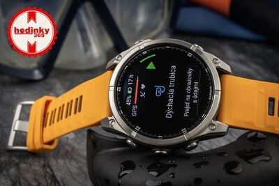 Garmin Fenix 8 AMOLED 47mm, Sapphire Titanium Graphite Spark Orange Band