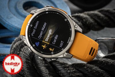 Garmin Fenix 8 AMOLED 47mm, Sapphire Titanium Graphite Spark Orange Band