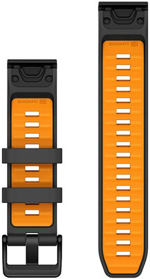 Silikonový řemínek Garmin 22mm, Graphite/Spark Orange, QuickFit, 010-13392-05