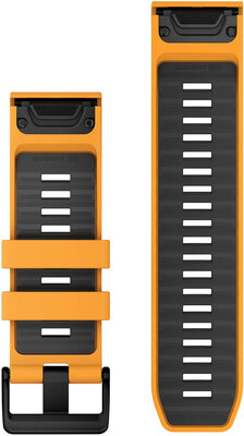Silikonový řemínek Garmin 26mm, Graphite/Spark Orange, QuickFit, 010-13393-05