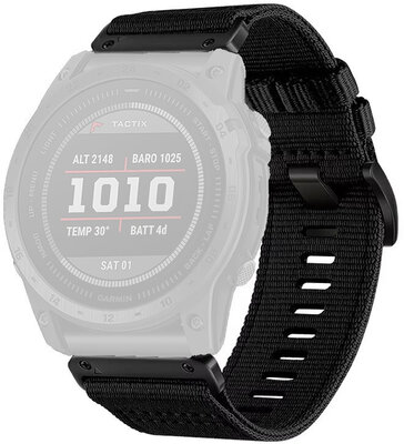 Textilní řemínek Ricardo 26mm (pro Garmin Fenix 8/7X/6X (51mm), Tactix aj.), černý, QuickFit