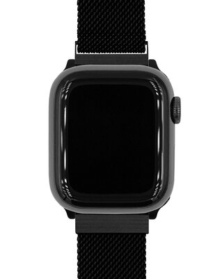 Ocelový náramek Hirsch Milanaise L 30161450-5, černý, magnetický, délka L, Quick Release