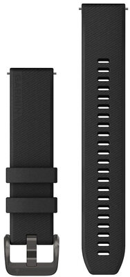 Silikonový řemínek Garmin 20mm, Black, Quick Release, 010-13439-00