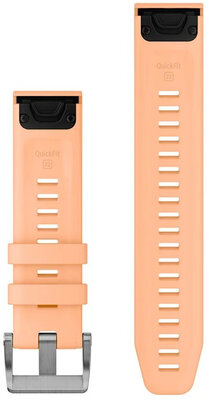 Silikonový řemínek Garmin 22mm, Shell Pink, QuickFit, + prodloužená část, 010-13403-00