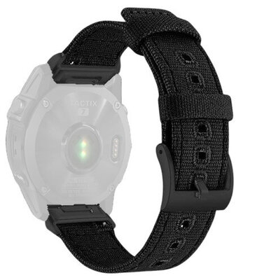 Nylonový řemínek Ricardo 26mm (pro Garmin Fenix 8/7X/6X (51mm), Tactix aj.), černý V4, QuickFit