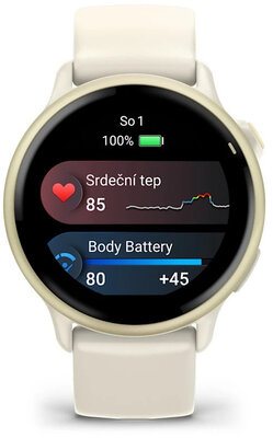 Garmin Vívoactive 6, Lunar Gold / Ivory, Silicone Band