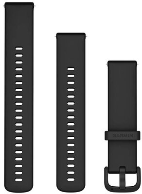Silikonový řemínek Garmin 20mm, Black, Quick Release, + prodloužená část, 010-12932-64