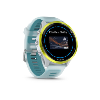 Garmin Forerunner 570 (47mm), Amp Yellow, Translucent Whitestone, Turqoise Band
